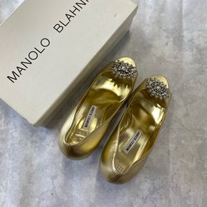 Manolo Blahnik Gold Heels